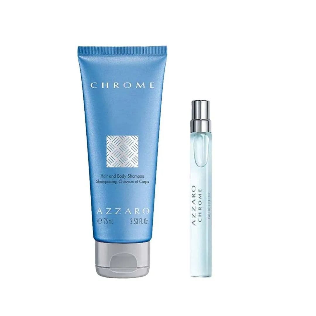 KIT AZZARO CHROME EAU DE TOILETTE 100ML + GEL DE BANHO 75ML + EDT 10ML — miniatura 2