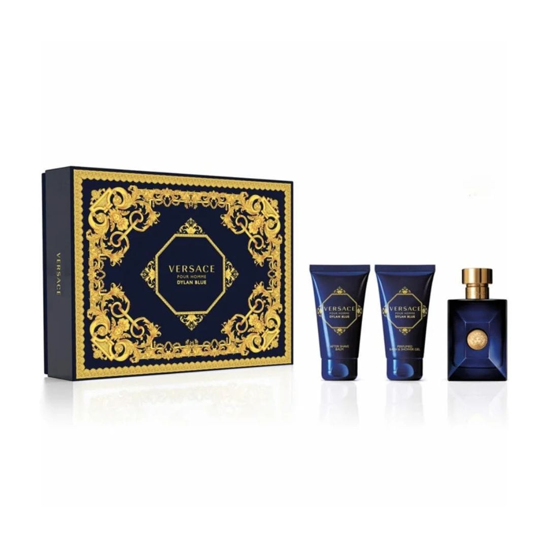KIT VERSACE DYLAN BLUE POUR HOMME PERFUME 50 ML AGTER SHAVE 50 ML EAU DE TOILLETE 50 ML