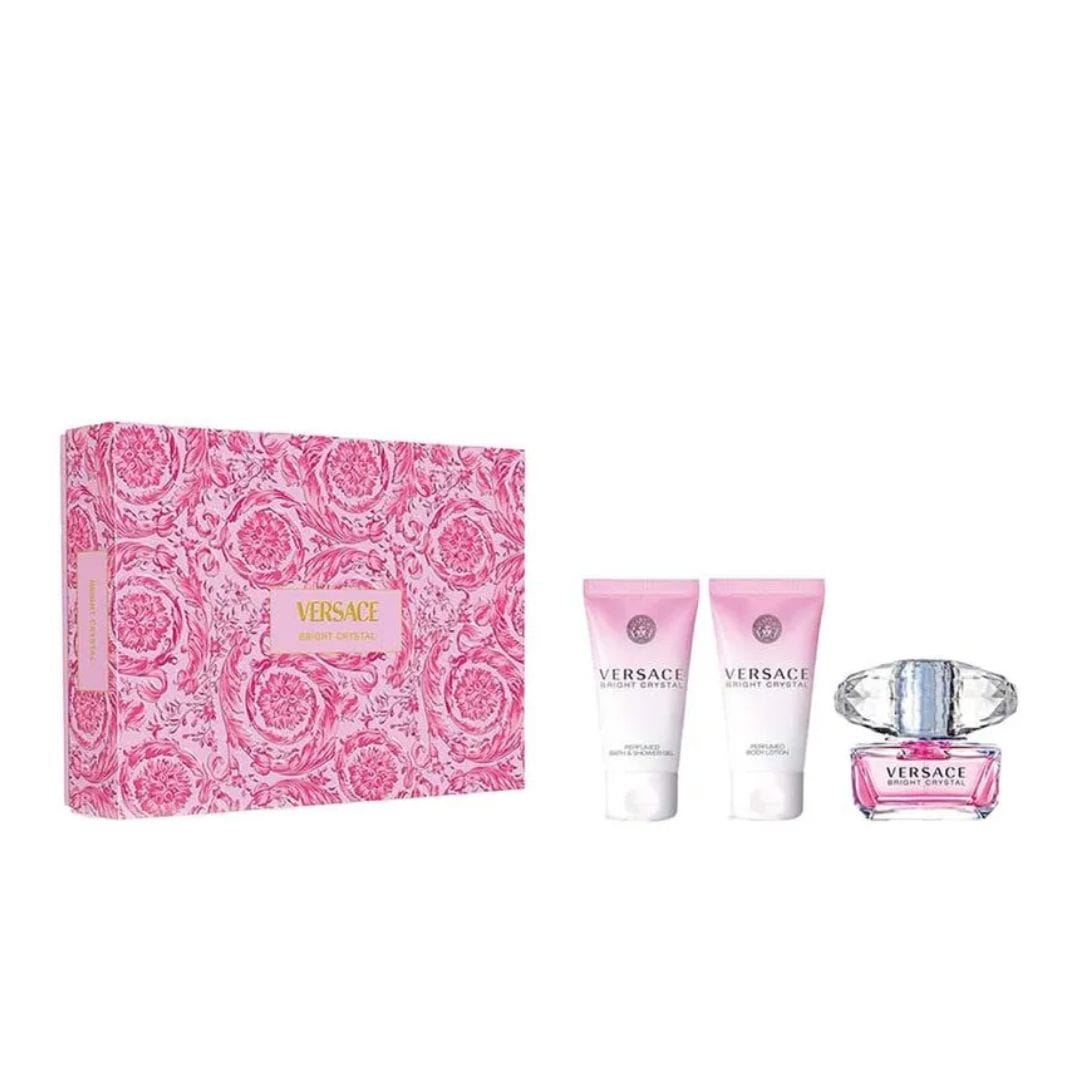 COFFRET VERSACE BRIGHT CRYSTAL POUR FEMME EAU DE PARFUM  50ML + SHOWER GEL 50ML + BODY LOTION 50 ML – imagem 2