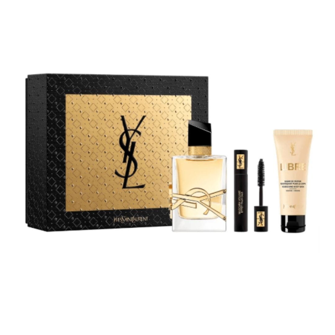 KIT YVES SAINT LAURENT LIBRE EAU DE PARFUM 50ML + BODY LOTION 50ML + MINI MASCARA + POUCH S24